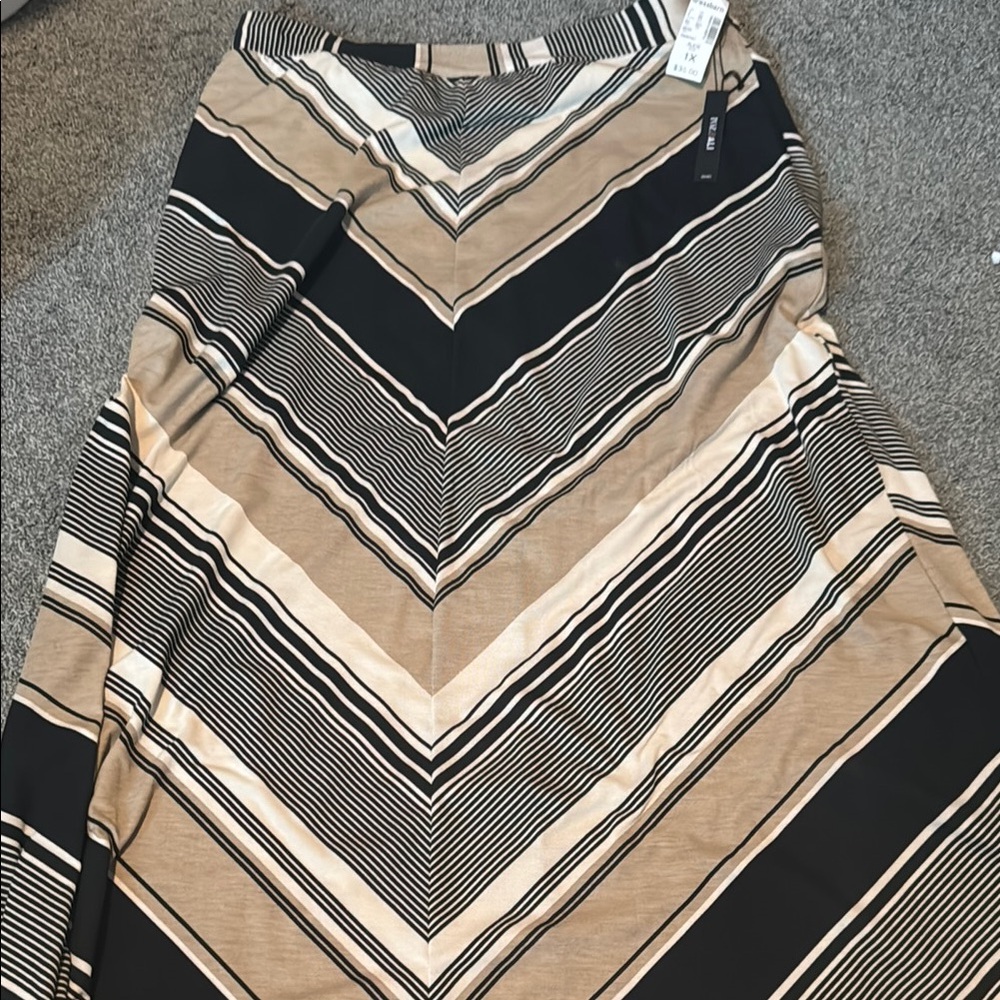 Black and Tan Asymmetrical Maxi Skirt Roz & Ali
